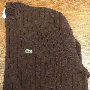 Lacoste cable knit pullover L
